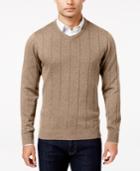 John Ashford Men's V-neck Striped-texture Sweater, Only At Macy's