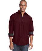 Alfani Men's Solid Long-sleeve Iridescent Shirt