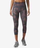 Adidas Floral-print Climalite Cropped Compression Leggings