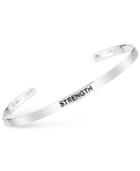 Unwritten Strength Engraved Cuff Bracelet In Sterling Silver
