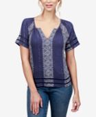 Lucky Brand Striped Peasant Top