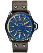 Diesel Men's Rollcage Olive Leather Strap Watch 50x46mm Dz1718