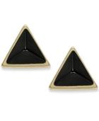 Bar Iii Gold-tone Black Pyramid Stud Earrings