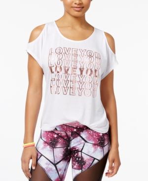 Material Girl Active Juniors' Cold-shoulder T-shirt