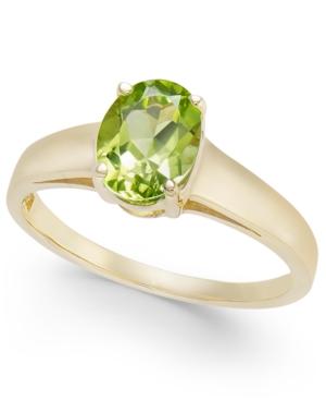 Peridot Solitaire Ring (1-1/2 Ct. T.w.) In 14k Gold