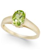 Peridot Solitaire Ring (1-1/2 Ct. T.w.) In 14k Gold