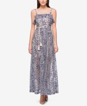 Jessica Simpson Denim Illusion Lace Maxi Dress