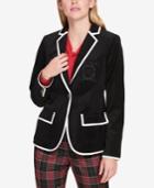 Tommy Hilfiger Colorblocked-trim Blazer, Created For Macy's