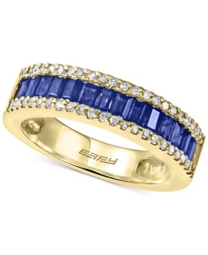 Effy Royale Bleu Sapphire (1 Ct. T.w.) And Diamond (1/5 Ct. T.w.) Ring In 14k Gold