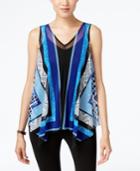 Inc International Concepts Mixed-print Chiffon Top, Only At Macy's