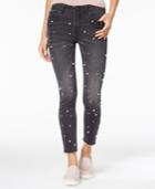 Indigo Rein Juniors' Imitation-pearl-embellished Skinny Jeans