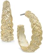 Charter Club Gold-tone Textured Hoop Earrings, Only At Macy's