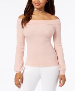 Guess Ribbed Off-the-shoulder Sweater