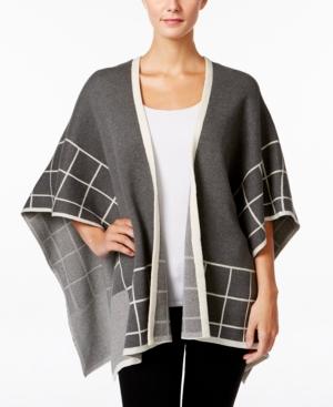 Charter Club Windowpane Poncho Cardigan, Only At Macy's