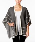 Charter Club Windowpane Poncho Cardigan, Only At Macy's