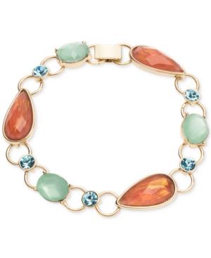 Anne Klein Gold-tone Multi-crystal Link Bracelet