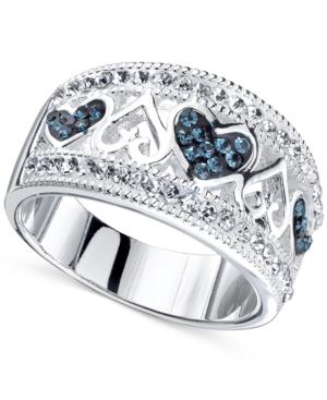 Unwritten Silver-tone Crystal Heart Ring