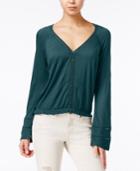 American Rag Juniors' Bell-sleeve Crochet-trim Peasant Top, Created For Macy's