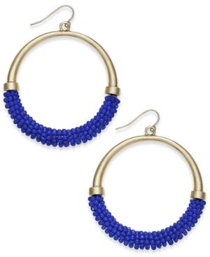 Trina Turk X I.n.c. Gold-tone Beaded Drop Hoop Earrings, Created For Macy's
