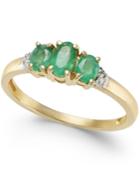 Emerald (3/4 Ct. T.w.) & Diamond Accent Ring In 14k Gold