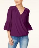 Inc International Concepts Bell-sleeve Surplice Top, Created For Macy's