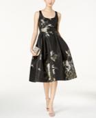 Ivanka Trump Metallic-print Fit & Flare Dress