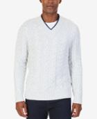 Nautica Men's V-neck Cable-knit Sweater