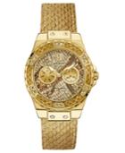 Guess Women's Gold-tone Leather Strap Watch 38mm