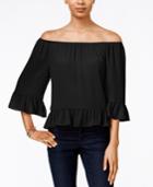 Bar Iii Off-the-shoulder Peplum-hem Top, Only At Macy's