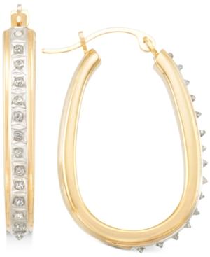 Signature Diamonds Pear-shape Hoop Earrings In 14k Gold Over Resin Core Diamond And Crystallized Diamond Dust