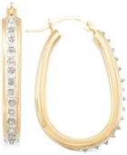 Signature Diamonds Pear-shape Hoop Earrings In 14k Gold Over Resin Core Diamond And Crystallized Diamond Dust