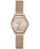 Dkny Women's Parsons Rose Gold-tone Stainless Steel Mesh Bracelet Watch 30mm Ny2489