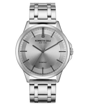 Kenneth Cole New York Men's Diamond Silver Bracelet Watch 44mm