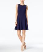Ivanka Trump Sleeveless Grommet Fit & Flare Dress