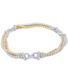 Arabella Tricolor Swarovski Cubic Zirconia Bracelet In Sterling Silver & 18k Gold & Rose Gold-plate
