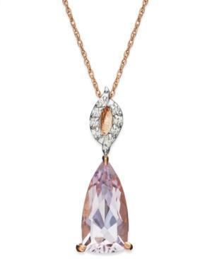 Pink Amethyst (2-3/4 Ct. T.w.) And Diamond Accent Pendant Necklace In 14k Rose Gold