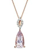 Pink Amethyst (2-3/4 Ct. T.w.) And Diamond Accent Pendant Necklace In 14k Rose Gold