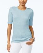 Tommy Hilfiger Ribbed Crew-neck Top, Only At Macy's