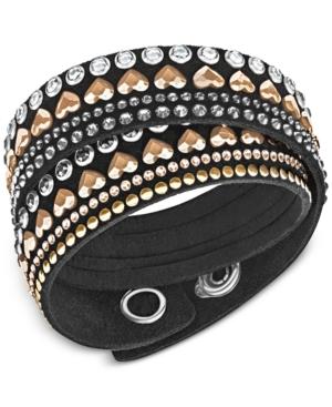 Swarovski Two-tone Black Alcantara Slake Bracelet
