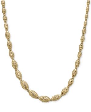 Textured Bead Graduated Collar Necklace In 14k Gold-plated Sterling Silver, 17-1/2 + 1-1/2 Extender