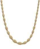Textured Bead Graduated Collar Necklace In 14k Gold-plated Sterling Silver, 17-1/2 + 1-1/2 Extender