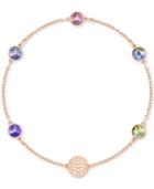 Swarovski Rose Gold-tone Multicolor Crystal & Fireball Link Bracelet