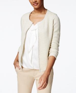 Charter Club Metallic Open-front Cardigan, Only At Macy's
