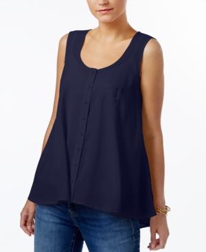 Style & Co Petite Button-front Blouse, Only At Macy's