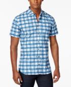 Hugo Men's Abstract Grid-pattern Cotton Shirt