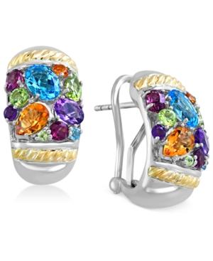 Effy Multi-stone Earrings (4-7/8 Ct. T.w.) In 18k Gold And Sterling Silver