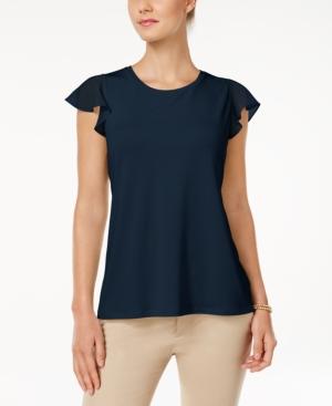 Charter Club Flutter-sleeve Top, Created For Macy's