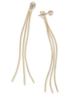 Thalia Sodi Gold-tone Crystal Stud Fringe Earrings, Only At Macy's