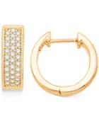 Diamond Hoop Hinged Earrings (1/4 Ct. T.w.) In 14k Gold