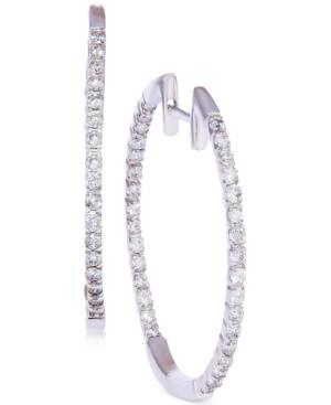 Diamond In And Out Hoop Earrings (1 Ct. T.w.) In 14k White Gold